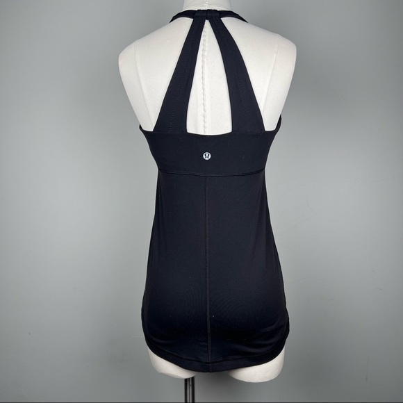 EUC - Lululemon Black Tank w/ Built-in Bra & Back Detail, Size 8 - Picture 7 of 13